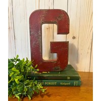 8-Zoll-Buchstabe G in Feuerwehrauto-Rot ~ Beunruhigt Mit Schwarzen Akzenten Stabile Pappmache Buchstabe Wohndeko Bauernhaus 8-Zoll-Buchstabe G in Feuerwehrauto-Rot ~ Beunruhigt Mit Schwarzen Akzenten Stabile Pappmache Buchstabe Wohndeko Bauernhaus von thelittlebluehouse