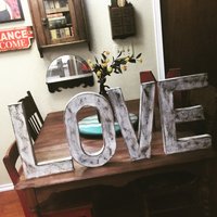 Love Oder Wählen Sie Vier Buchstaben Aus ~ 16 Zoll Hoch Weiches Weiß Beunruhigt Mit Schwarzen Akzenten Stabile Pappmache Ihre Farbe von thelittlebluehouse