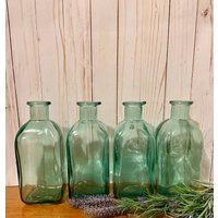 Vintage Glasflasche ~ Weinkaraffe Glaskaraffe Grüne Flasche Mit Ausgießer Glas Große Vase Aus von thelittlebluehouse