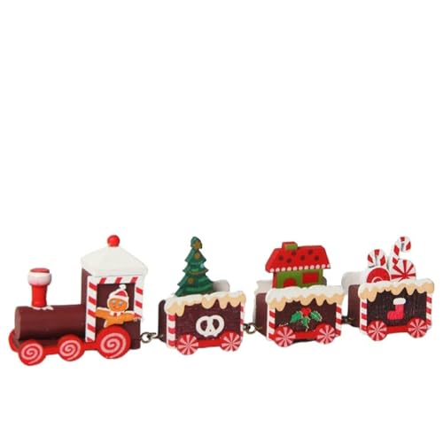 thematys Holz-Eisenbahn Weihnachtszug | Weihnachts Deko | Weihnachtsstimmung | Fensterdeko | Xmas Party | Dekoration | Weihnachtsbaum | Tischdekoration | Weihnachtsschmuck | Holzzug (Style010) von thematys