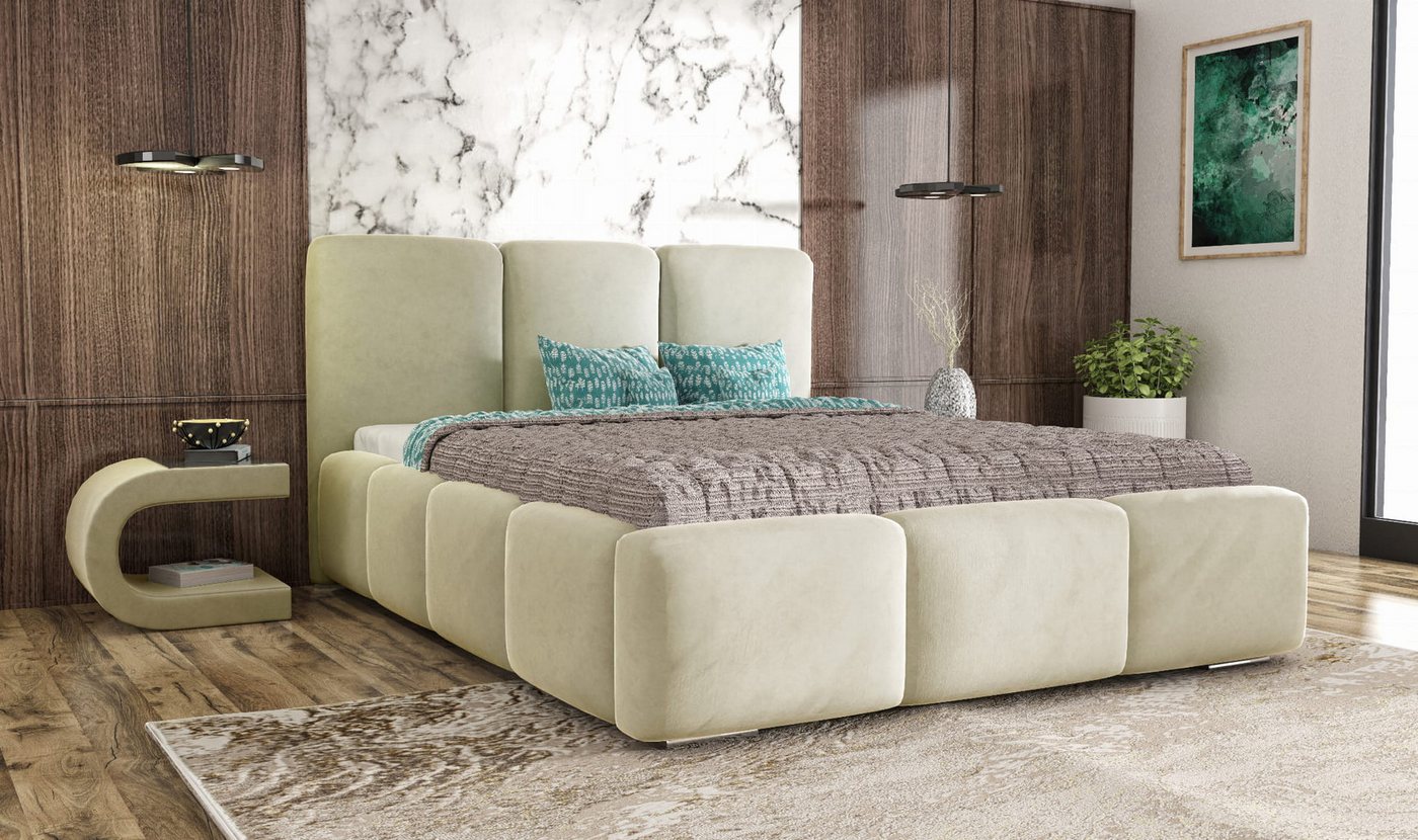 thematys Polsterbett Bettkasten + Lattenrost Stauraumbett 140x200 160x200 180x200 200x200cm (edles Designer Bett mit viel Stauraum – weich, modern und pflegeleicht, Inklusive Lattenrost: Metallgestell mit hydraulischer Klappfunktion), hochwertiger VELVET Stoff in vielen Farben, Blau, Grau, Schwarz, Beige thematys Polsterbett Bettkasten + Lattenrost Stauraumbett 140x200 160x200 180x200 200x200cm (edles Designer Bett mit viel Stauraum – weich, modern und pflegeleicht, Inklusive Lattenrost: Metallgestell mit hydraulischer Klappfunktion), hochwertiger VELVET Stoff in vielen Farben, Blau, Grau, Schwarz, Beige von thematys