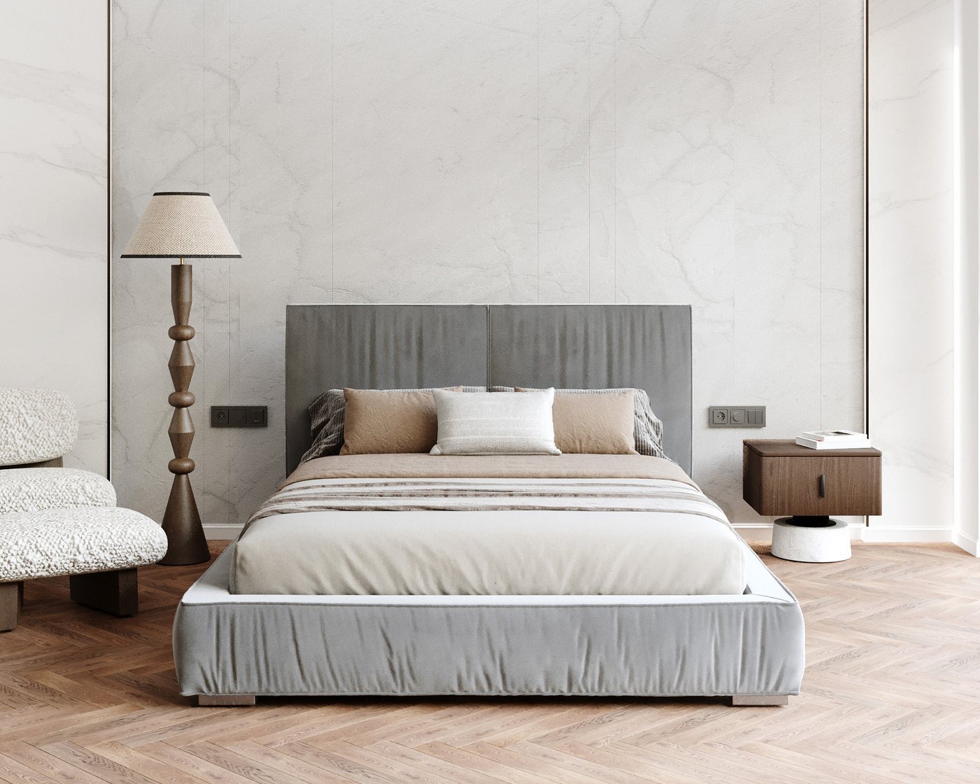 thematys Polsterbett Polsterbett Bett Stauraumbett / 140x200, 160x200, 180x200cm (mit großen gepolsterten Kopfteil, mit Bettkasten zum aufklappen), Metallrahmen mit Lattenrost, hydraulische Klappfunktion für Stauraum von thematys