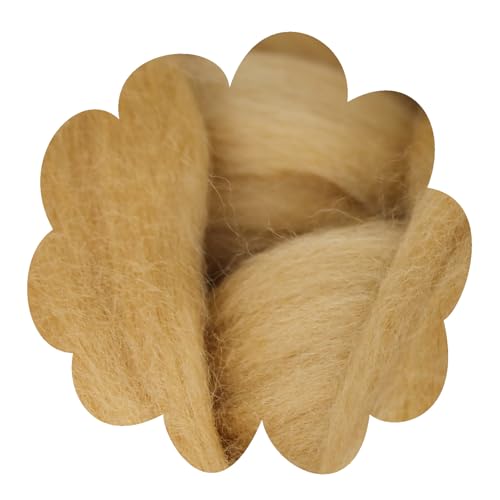 Deutsche Merinowolle Filzwolle 25g Merino, nassfilzen, nadelfilzen, Märchenwolle, Spinnwolle, Spinnfasern, Wolle zum spinnen, filzen, basteln (ocker) von theofeel