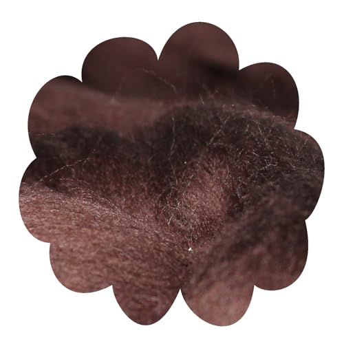 Deutsche Merinowolle Filzwolle 25g Merino, nassfilzen, nadelfilzen, Märchenwolle, Spinnwolle, Spinnfasern, Wolle zum spinnen, filzen, basteln (schoko braun) von theofeel