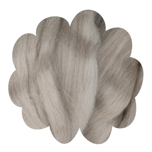 Deutsche Merinowolle Filzwolle 25g Merino, nassfilzen, nadelfilzen, Märchenwolle, Spinnwolle, Spinnfasern, Wolle zum spinnen, filzen, basteln (seiden grau) von theofeel