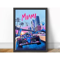 Alpine Miami - Formel 1 Kunstdruck -F1 von theoldarthouse