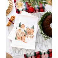 Aquarell Lebkuchen Motiv Urlaub Geschirrtuch, Weihnachtsgeschenk Für Gastgeberin Oder Gastgeber, Geschenke Mama Und Schwiegermutter, Stocking Stuffer von thepaperbetty
