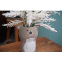 Handgemachte Koala Blumentopf Keramik Vase, Niedlicher Blumentopf, Skulptur, Vase von thepaperzookeeper