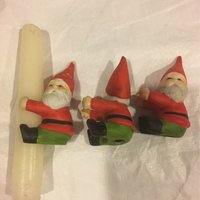 3 Vtg Keramik Weihnachtsmann Kerze Huggers von therex10Vintage