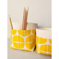 Utensilo Set "Lemon" Canvas Baumwolle Organizer Korb Schreibtisch Badezimmer Wickeltisch Auto Bulli Bus Van Life Camper Organiser Reise von thereyougrow