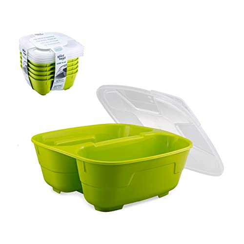 thermohauser GoodBowl Twin, 5er Set, Mehrweg Essensbehälter, 1000 ml To Go Lunchboxen, mikrowellengeeignet, lime von thermohauser