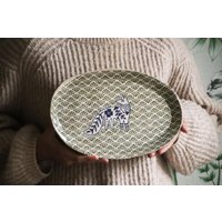 Keramikplatte, Ovaler Servierteller, Foxlover, Handgefertigt, Geschenk Für Gastgeber von therootfolks