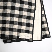 stqw1 Schwarz/Creme Büffel-Check Ganzes Tuch Babydecke von theshabbytrunk