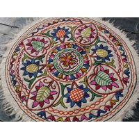 Boho Wollteppich - Filz Teppich Handbestickt Aus Kashmir Namda Woll Schlafzimmer Teppich Wandtteppich von theshantihome
