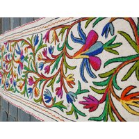 Boho Wollteppich - Läufer- Filz Teppich Handbestickter Kashmiri Namda Teppich Schlazimmer Wandtteppich Orient von theshantihome