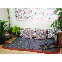 Bunter Woll Teppich Kashmiri Namda, Hand Gefilzt Und Bestickt | Blumenmuster Mandala Bunter Für Schlafzimmer Oder Wohnzimmer von theshantihome