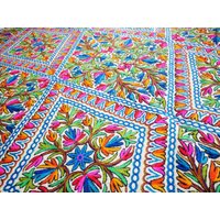 Großer Boho Wollteppich - Farbenfroher Filz Teppich | Handbestickter Kashmiri Namda- Boho Schlafzimmerteppich Hippie Wohnzimmer Bunt von theshantihome