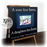 Vatertagsgeschenk, Polizist Geschenke, Vatertagsrahmen, Polizei Blau, Sons Erster Held Eine Tochter Erste Liebe 16x16 The Sugared Plums Frame von thesugaredplums