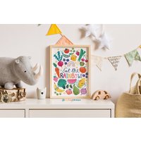 Süßes Kinderzimmer Kunst A4/A3 - Eat The Rainbow- Obst Und Gemüse- Lehrkunst-Kunstdruck- Kinderzimmer Wandkunst- Inneneinrichtung Süßes Kinderzimmer Kunst A4/A3 - Eat The Rainbow- Obst Und Gemüse- Lehrkunst-Kunstdruck- Kinderzimmer Wandkunst- Inneneinrichtung von thetinytoucan