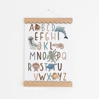 Unter Dem Meer Abc - Boho Under The Sea - Ozean Deko - Kinderzimmer Dekor - Maritime - Gedeckte Erdtöne Farben - Charity Spende von thetinytoucan