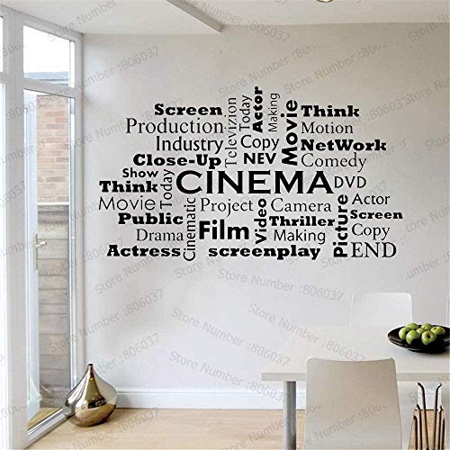 Filmraum Innendekoration Kino Film Wort Wandtattoo Kino Wandaufkleber -62x103cm von thetobea