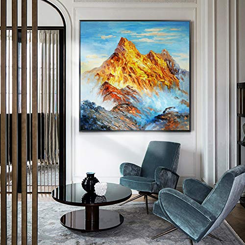 Ölgemälde von handgemalten abstrakten Berg Leinwand Gemälde Wandkunst Bilder für Wohnzimmer Home Decor Geschenk @Frameless Gemälde von thetobea