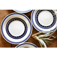 Royal Doulton Tanger - Unterteller Kleiner Teller Brotteller Salatteller Beistellteller Blaues Muster Blau Und Weiß Mcm Schale Midcentury von theturtleroad