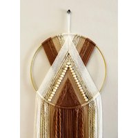 Braun Und Beige Perlen Garn Hoop Wandbehang/Neutrales Wohndekor Makramee Kinderzimmer Wohnheim Dekor Modernes Boho Braun Und Beige Perlen Garn Hoop Wandbehang/Neutrales Wohndekor Makramee Kinderzimmer Wohnheim Dekor Modernes Boho von thetwistedthreadco