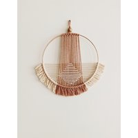 Rosa Und Beige Makramee Wandbehang/Hoop von thetwistedthreadco