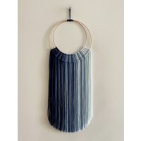 Schattierungen Von Blau Hoop Und Garn Wandbehang/Makramee Boho Dekor Kinderzimmer Wohnheim von thetwistedthreadco