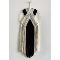 Schwarz Beige Weißes Garn Wandbehang/Moderne Boho Dekor Makramee Kinderzimmer Wohnheim Büro Schwarz Beige Weißes Garn Wandbehang/Moderne Boho Dekor Makramee Kinderzimmer Wohnheim Büro von thetwistedthreadco