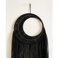 Schwarz Und Gold Mond Wandbehang/Makramee Dekor Wohnheim Kinderzimmer von thetwistedthreadco