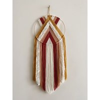 Senf Rosa Farbtöne Und Weißes Garn Wandbehang/Boho Dekor Makramee Wohnheim Kinderzimmer von thetwistedthreadco