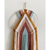 Senf Rosa Und Hellblauer Garn Hoop Wandbehang/Makramee Boho Dekor von thetwistedthreadco