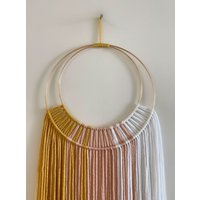 Senf Rosa Und Weiße Wandbehang/Makramee Kinderzimmer Wohnheim Dekor Boho von thetwistedthreadco