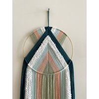 Teal Blau Rosa Und Grüner Wollreifen Wandbehang/Boho Dekor Makramee Kinderzimmer Teal Blau Rosa Und Grüner Wollreifen Wandbehang/Boho Dekor Makramee Kinderzimmer von thetwistedthreadco