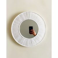 Weißer Makramee Spiegel/Garn Wandbehang Kinderzimmer Und Wohnheim Dekor Boho von thetwistedthreadco