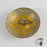 Messing Minzgrün Und Gelb Mandala Catchall Dish - Schmuckhalter von thevintageadvisor
