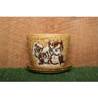 Vintage Enesco Kleiner 2, 5" Eulenfamilien Motiv Glasierte Blumentopf Vintage Enesco Kleiner 2, 5" Eulenfamilien Motiv Glasierte Blumentopf von thevintagetruth