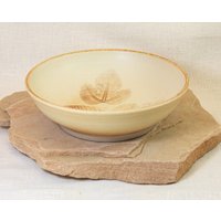 Herbst Keramik Schale Mit Feigenblättern - Goldene Blatt Feigenblätter Handgemachte Laub von thewayofclay