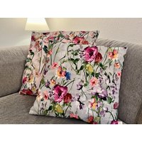 Kissen Dekokissen Sofa Geschenk Für Sie Luxus Manufaktur Handmade Qualität Exklusive Designerkissenset Blumenkissen Geblümtes Set von thierryjockdesign