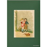 Kindertränen Nach Dem Autounfall Antiker Druck - Um 1890's von thinaircreations