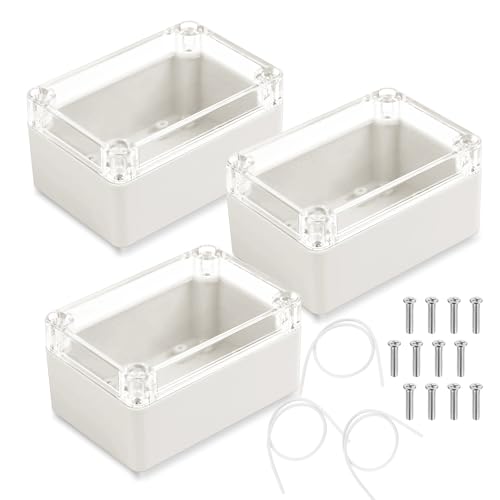 100 x 68 x 50 mm Wasserdichte IP65 Leergehäuse, 3er-Pack Elektronische Gehäuse Box, Kunststoffgehäuse mit Transparenter Abdeckung, Universelles Projektgehäuse, Anschlussdose 100 x 68 x 50 mm Wasserdichte IP65 Leergehäuse, 3er-Pack Elektronische Gehäuse Box, Kunststoffgehäuse mit Transparenter Abdeckung, Universelles Projektgehäuse, Anschlussdose von thirei
