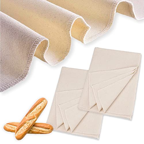 2 Stück Bäckerleinen Teigtuch, Leinentuch Backen, Premium Brot Backen Zubehör für Fermentieren (36x45cm) von thirei