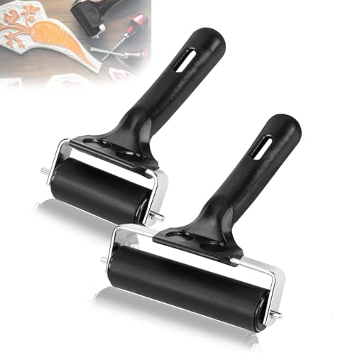 Gummiroller, 2 Stück Linolwalze aus Hartgummi, 6cm/10cm Linoleum Farbroller für Linoleumdruck, Stempeln, Bedrucken, Tapezieren und Basteln,Schwarz Gummiroller, 2 Stück Linolwalze aus Hartgummi, 6cm/10cm Linoleum Farbroller für Linoleumdruck, Stempeln, Bedrucken, Tapezieren und Basteln,Schwarz von thirei
