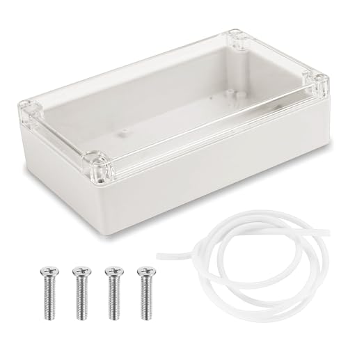 200 x 120 x 75 mm Wasserdichte IP65 Leergehäuse, 1er-Pack Elektronische Gehäuse Box, Kunststoffgehäuse mit Transparenter Abdeckung, Universelles Projektgehäuse, Anschlussdose von thirei