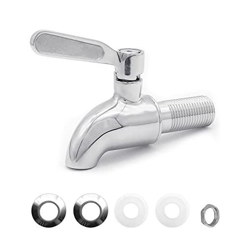 304 Wasserhahn Getränkespender, Wasserspender Ersatzzapfen, Edelstahlzapfhahn, Getränkespender Zapfhahn für Bierfass Glas Container Saft Trinkbrunnen, 16mm von thirei