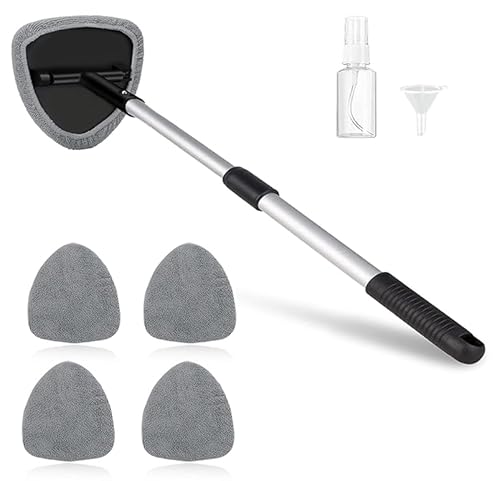 Auto Scheibenreiniger Set, Autowaschbürste, Reinigungswerkzeug für die Windschutzscheibe, mit 4 Mikrofaserpads, Ausziehbarer Aluminiumgriff, für Die Windschutzscheibe Auto Scheibenreiniger Set, Autowaschbürste, Reinigungswerkzeug für die Windschutzscheibe, mit 4 Mikrofaserpads, Ausziehbarer Aluminiumgriff, für Die Windschutzscheibe von thirei