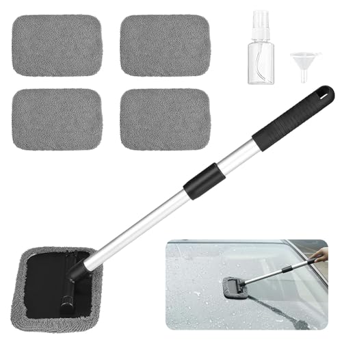 Auto Scheibenreiniger Set, Autowaschbürste, Teleskop Scheibenreiniger, mit 4 Mikrofaserpads, Ausziehbarer Aluminiumgriff, für Die Windschutzscheibe Auto Scheibenreiniger Set, Autowaschbürste, Teleskop Scheibenreiniger, mit 4 Mikrofaserpads, Ausziehbarer Aluminiumgriff, für Die Windschutzscheibe von thirei