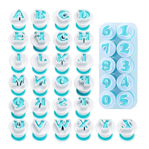 Buchstaben Ausstecher, 36 Stück Wiederverwendbar Zahlen Fondant Ausstechformen, Geeignet für Fondant, Kuchen, Plätzchen Buchstaben Ausstecher, 36 Stück Wiederverwendbar Zahlen Fondant Ausstechformen, Geeignet für Fondant, Kuchen, Plätzchen von thirei